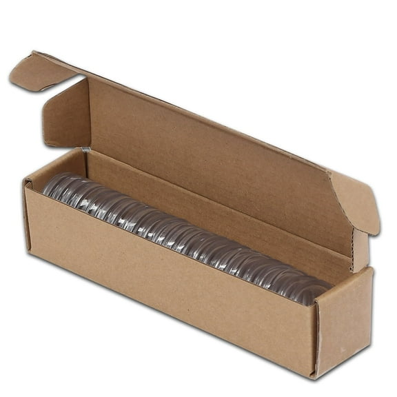 25Pcs Direct Fit Airtight 30.6mm Coin Holders Capsules Clear Fit for JFK Half Dollar w/Box