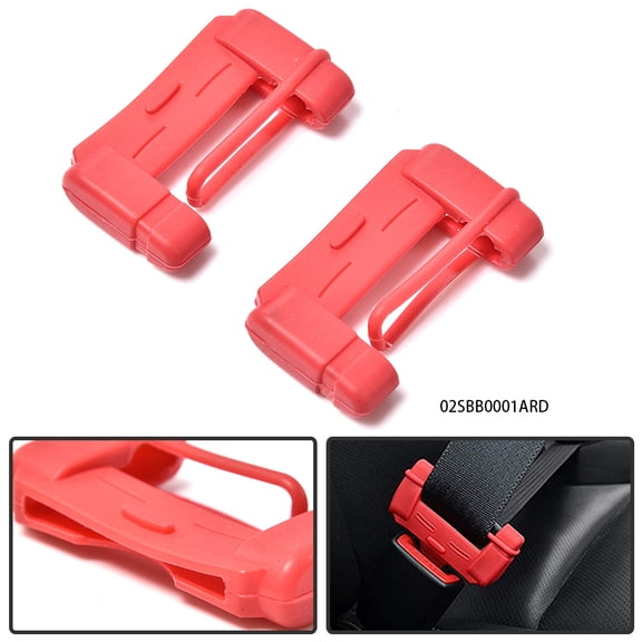 PIT66 2Pcs Car Safety Seat Belt Buckle Clip Protector Trim Silicone Cover Universal Red