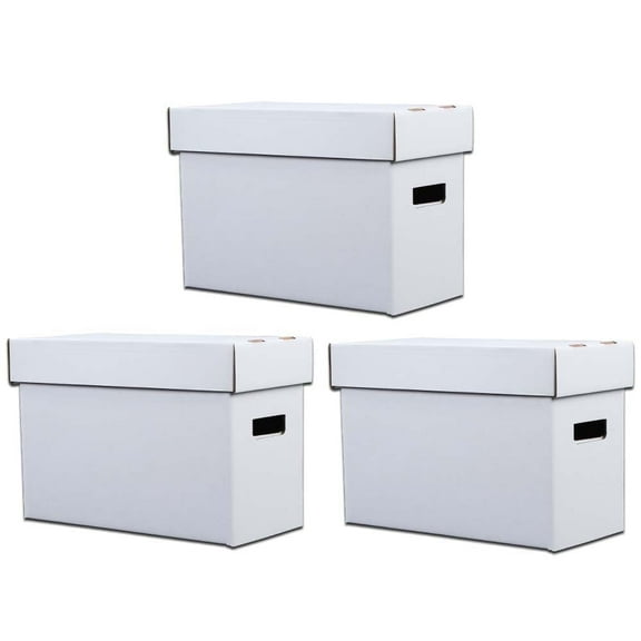 PIT66 3Pcs Comic Books Storage Boxes Short Holds 150-175 Stackable Durable Archive