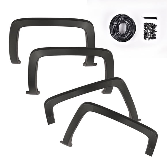 4Pcs Fender Flares Wheel Cover Protector Fit for 2014-2018 Chevy Silverado 1500/2015-2019 2500HD 3500HD
