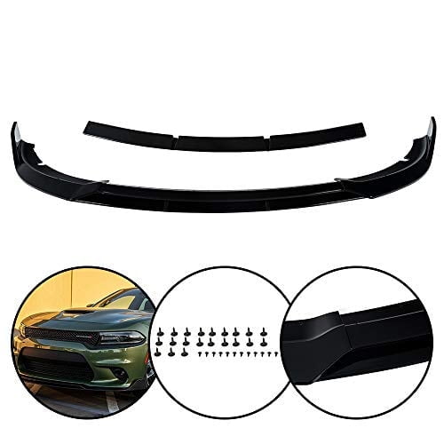 PIT66 4Pcs Front Bumper Lip Compatible with 2015-2022 Dodge Charger SRT Sedan 4 Door Front Air Chin Body Kit Spiltter