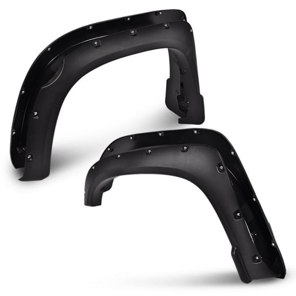 PIT66 4X Black Pocket Rivet Wheel Fender Flares Textured Fit for 2014-2018 Toyota Tundra