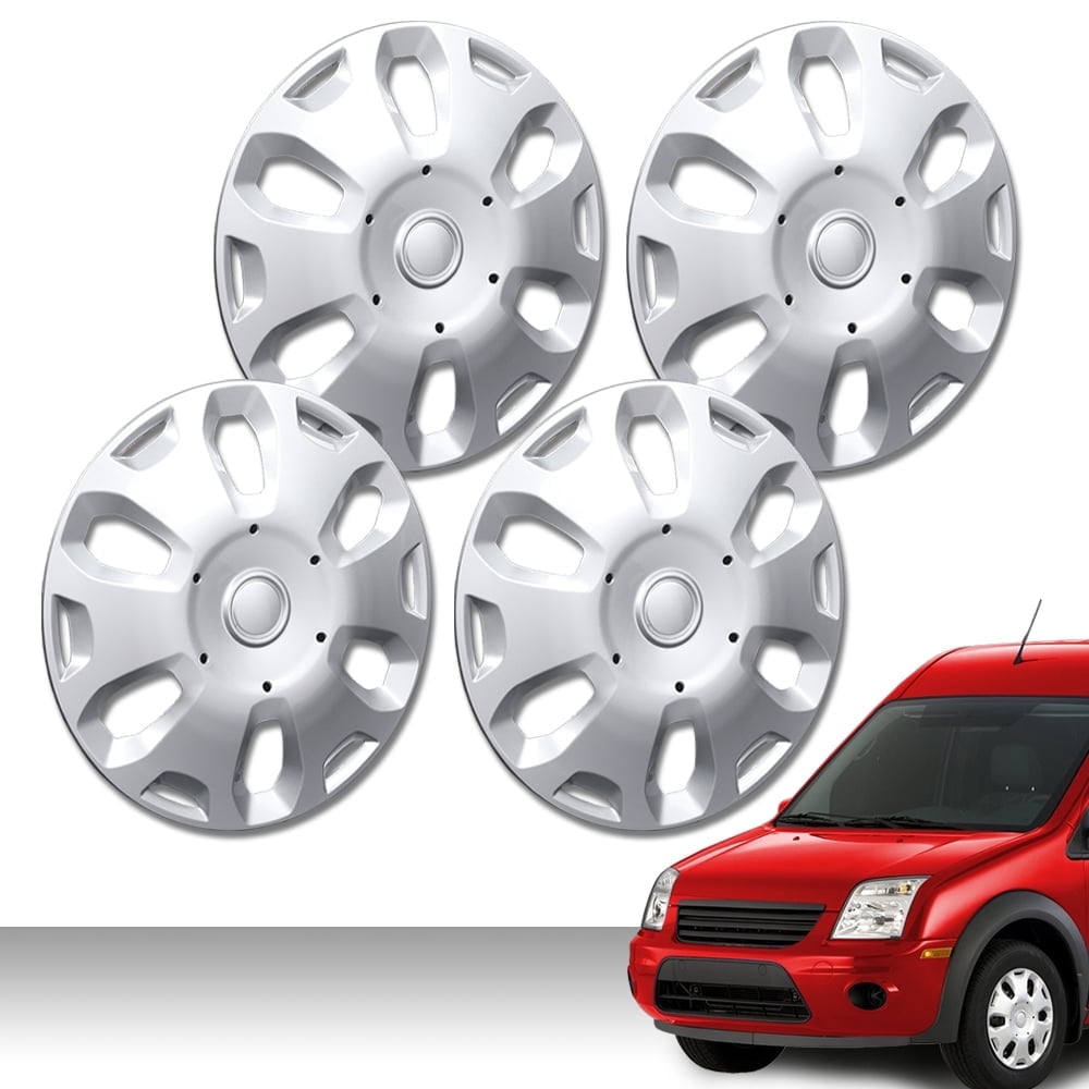 PIT66 4pcs Wheel Covers Hub Caps Full Rim Hubs Fit for Ford Transit Connect Van 15" 9T1Z1130A, 9T161130AA 2010-2013