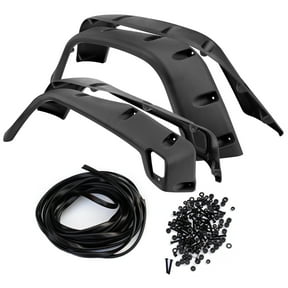Black 6Pcs 7" Wide Pocket Extended Wheel Fender Flares Fit for 1997-2006 Jeep Wrangler TJ
