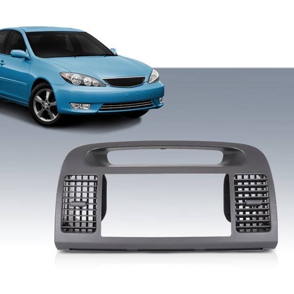 PIT66 Center Dash Bezel Trim Fit for Toyota Camry 2002-2006 Radio Bezel AC Air Vents Gray Dashboard Cover