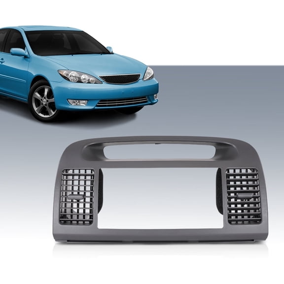 PIT66 Center Dash Bezel Trim Fit for Toyota Camry 2002-2006 Radio Bezel AC Air Vents Gray Dashboard Cover