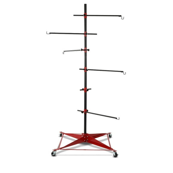 PIT66 Auto Body Door Fender Panel Holder Tree Center Post Hang Paint Stand Adjustable Black&Red