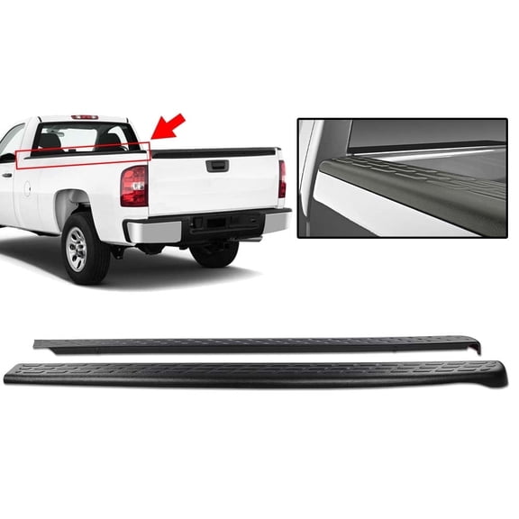 PIT66 Bed Rail Caps Cover Black 2PCS Fit for Chevy Silverado 6'6" 2007-2013