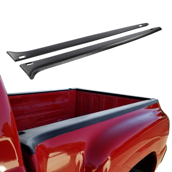 PIT66 Bed Rail Caps Stepside Fit for 1999-2005 Chevy Silverado GMC Sierra 1500 Black