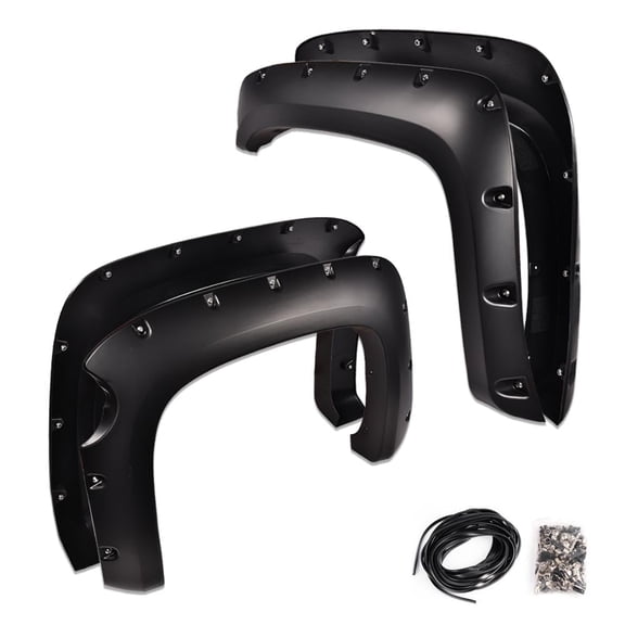 PIT66 Black 69" Fender Flares Wheel Cover Protector Fit For 2007-2013 Chevy Silverado