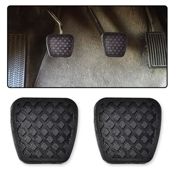 PIT66 Black Brake Clutch Pedal Pad Rubber Cover Set Fit For Honda Accord Civic CRV -2Pcs