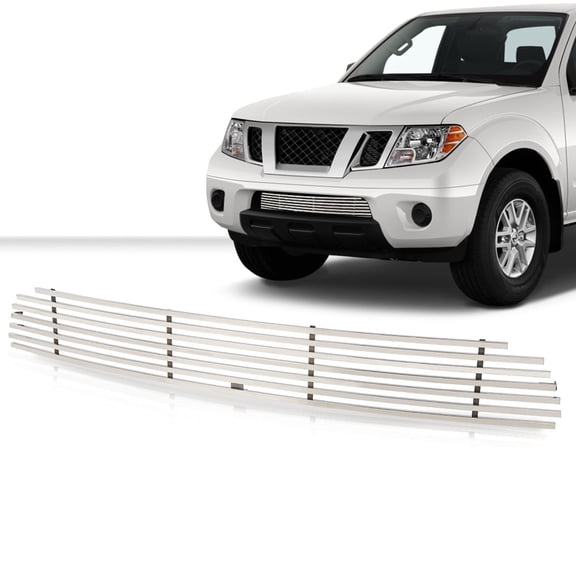 PIT66 Bumper Stainless Chrome Billet Grille Insert Fit For 2009-21 Nissan Frontier