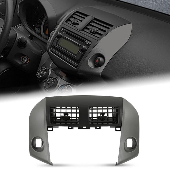 PIT66 Center Dash A/C Heater Air Vent Cover Trim Bezel Switch Black Fit for Toyota Rav4 2006-2012