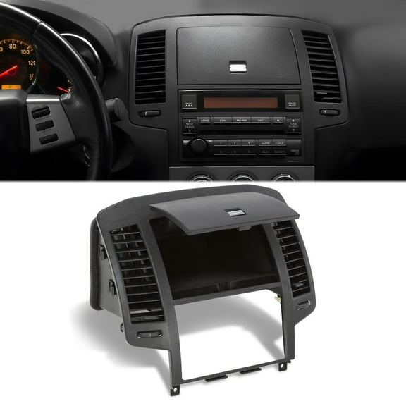 PIT66 Center Dash Radio Bezel Storage Cubby Vents Black Fit for 2005 2006 Nissan Altima