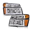 thumbnail image 1 of PIT66 Chevy Colorado Headlights, Fit for 2004-2012 GMC Canyon/2006 Isuzu i-280 i-350/2007-2008 Isuzu i-290 i-370 Clear Lens Chrome Housing Amber Reflector, 1 of 10