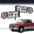 thumbnail image 1 of PIT66 Chrome Housing Amber Corner Headlights Lamp Fit For 94-02 Ram 1500 2500 3500, 1 of 5