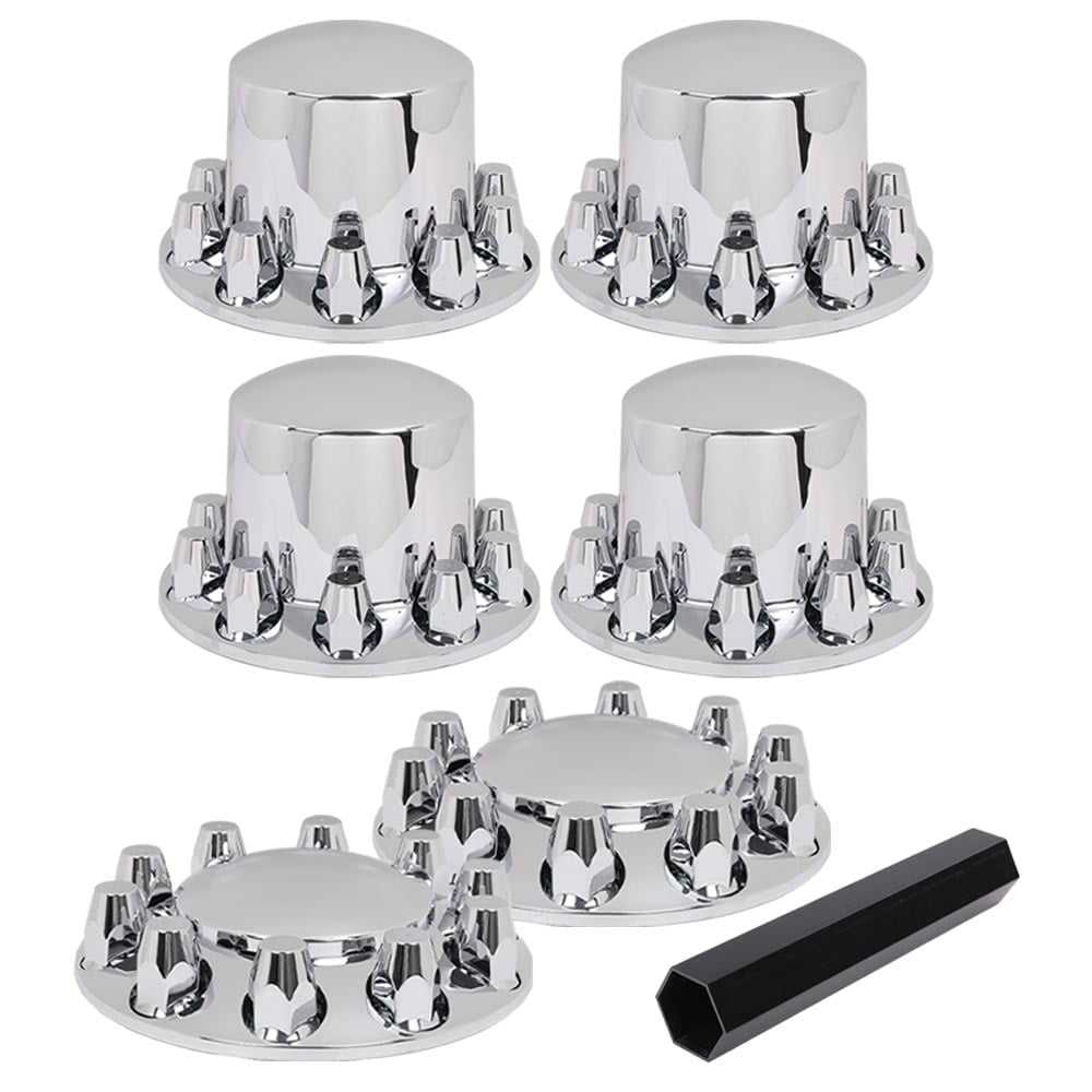 Semi Lug Nut Covers Complete Chrome Wheel Axle Cover Kit For Semi