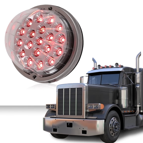 Clear Lens Red LED Light Watermelon (19 LED) Marker Turn Signal Light universal