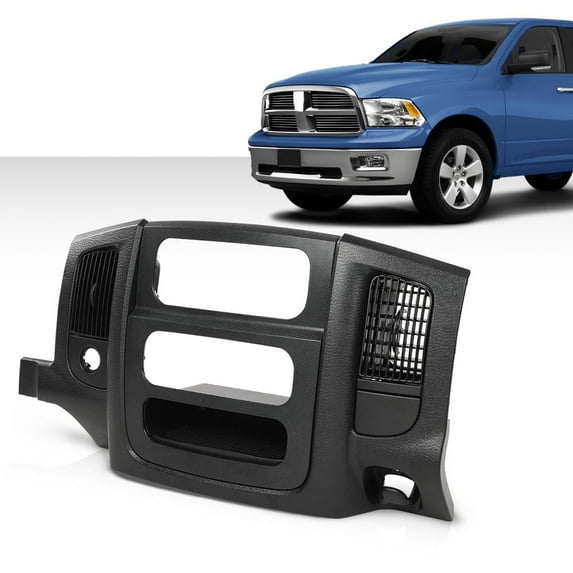 PIT66 Dash Center Climate Radio Trim Bezel Black Fit for Dodge Ram 1500 2002-2005/Fit Dodge Ram 2500 3500 2003-2005