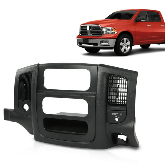 PIT66 Dash Center Radio Bezel Trim Panel w/Storage Box&Switch Hole Air Vent Fit for  Dodge Ram 1500 2002-2005/Fit Dodge Ram 2500 3500 2003-2005 Beige Black