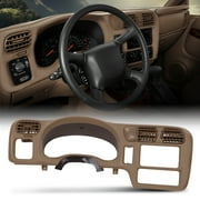 PIT66 Dashboard Bezel Double Din Beige Fit For Chevy Blazer S10 GMC Jimmy Sonoma 1998-2004 Dash Bezel Trim