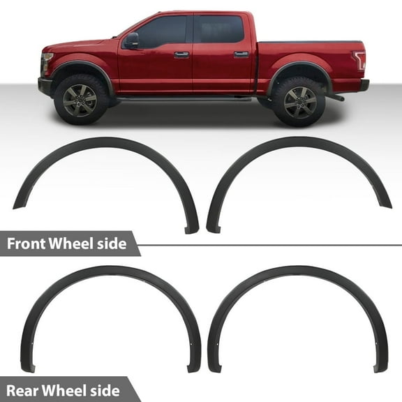 PIT66 Fender Flares Black Factory Style Fit for Ford F150 2015-2017 Styleside