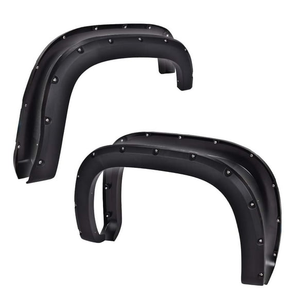 PIT66 Fender Flares Fit for 2007-2013 GMC Sierra 1500, Rugged Textured Pocket Riveted Style Wheel Flares, 4 Pcs