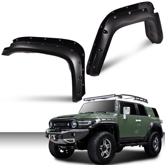 Fender Flares Pocket Riveted Style Wheel Flares Set Fit for 2007-2014 Toyota FJ Cruiser Wheel Cover Protector 4pcs