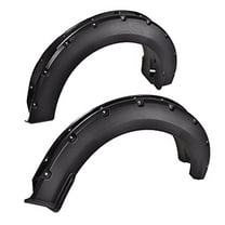 PIT66 Fender Flares Textured Pocket-Rivet Wheel 4PCS Black Fit for 2015-2017 Ford F150 Styleside with 67.0" / 78.8" / 97.4" Length Bed (Not Fit for 68T Technology Pack or Lane Change Sensor)