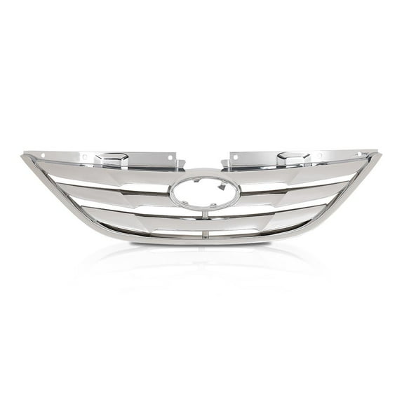 PIT66 Fit For 2011 2012 2013 Hyundai Sonata Grille Assembly Front Grill Chrome Plastic