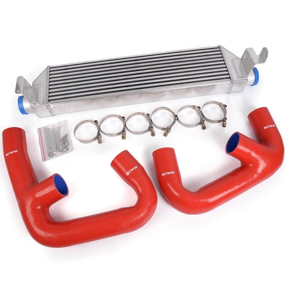 PIT66 Fit For VW Golf R GTI MK7 2.0T Upgrade Twin Turbo Intercooler Red Hose Kit