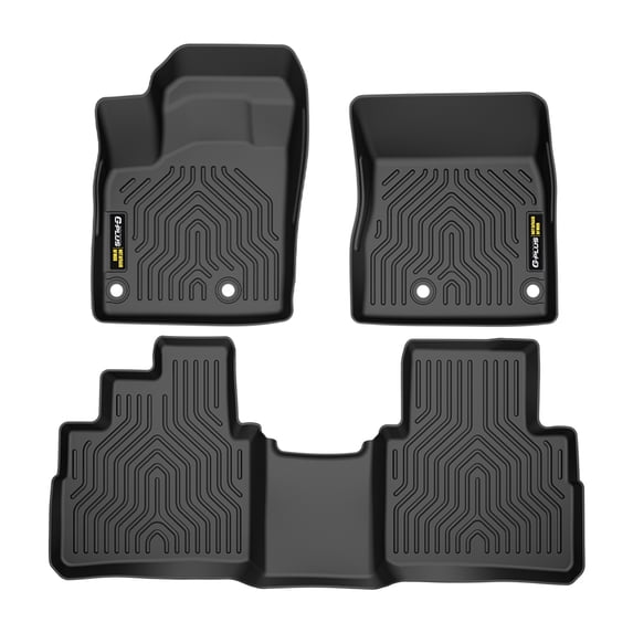 TPE Floor Mats Car Liners Set All Weather Fit for Nissan Rogue 2021-2025 (No Sport Models) Black 2 Row Heavy Duty Cargo Mats