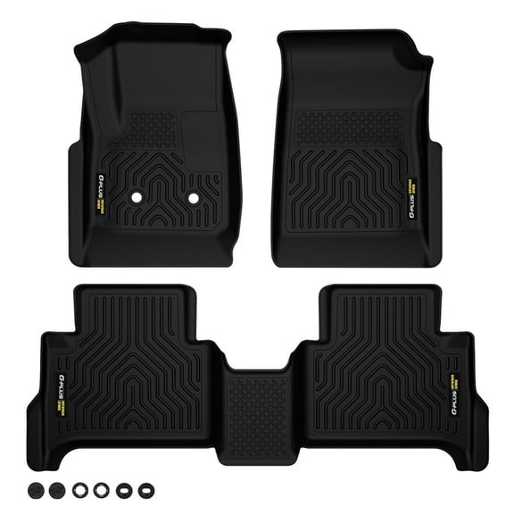 TPE Rubber All-Weather Car Floor Mats 3D Molded Full Set Liners Fit for 2015-2022 Chevy Colorado Crew Cab / GMC Canyon