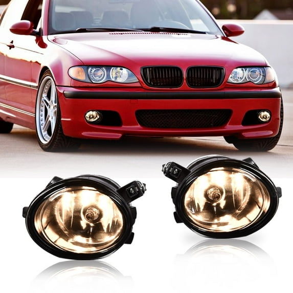 Fog Lights, Fit for 01-05 BMW E46 M3/00-03 BMW E39 M5/03-05 BMW 330i & 330Ci (330 Series With ZHP & M-Tech Front Aero Package) Fog Lamp Assembly Left/Right Halogen Clear Lens