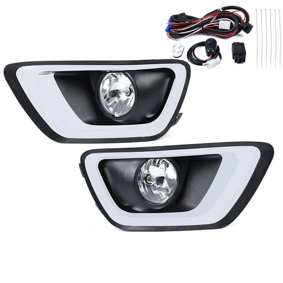 PIT66 Fog Lights Kit Fog Lamps with Wiring & Bubles & Bezels Kit Clear Lens Fit for Chevrolet Colorado 15-19