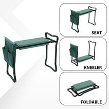 PIT66 Foldable Garden Kneeler Bench Stool Soft Cushion Seat Pad Kneeling w Tool Pouch