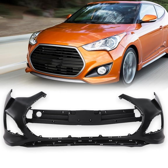 PIT66 Front Bumper Cover Fit for Hyundai Veloster 2013-2017 Black 865112V500 HY1000194