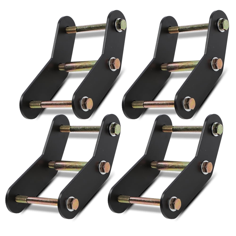 PIT66 Front & Rear 2" Shackle Relocation Lift Kit Black Fit for Jeep Wrangler YJ 1987-1995