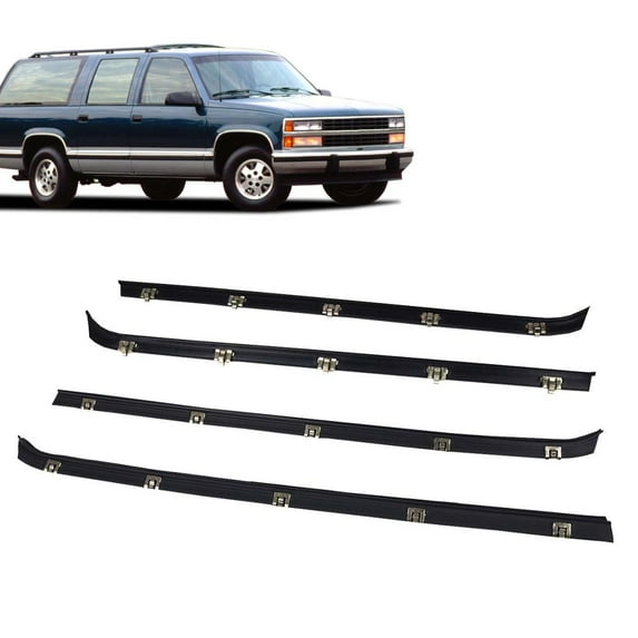 PIT66 Front Rear Window Sweep Felt Weatherstrip Seal Fit For Chevrolet GMC Jimmy Door Black