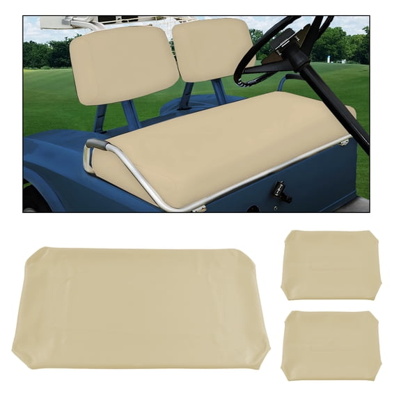 PIT66 Front Seat Covers Fit for Club Car DS 1982-2000 Golf Carts DS Leather 3 PCS Beige
