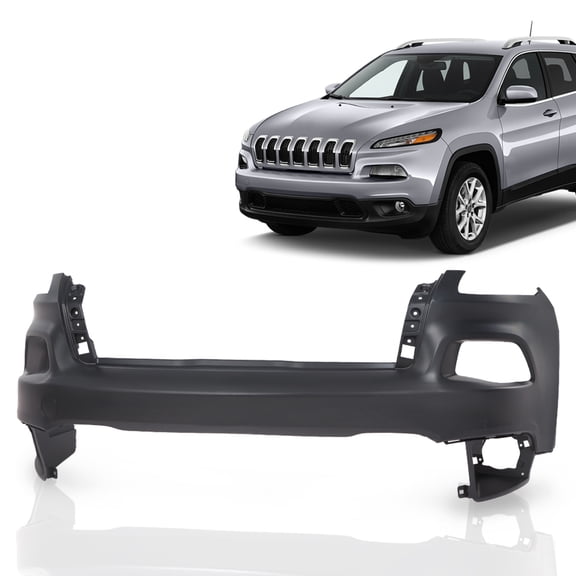 PIT66 Front Upper Bumper Cover Replacement Fit for Jeep Cherokee 2014-2018, 5NJ52TZZAB CH1014112, Primered Black