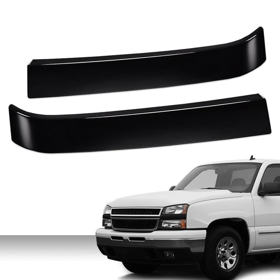 PIT66 Grille Trims Set LH RH Driver & Passenger Side 2 Pcs Black Fit for Chevy Silverado 2003-2007