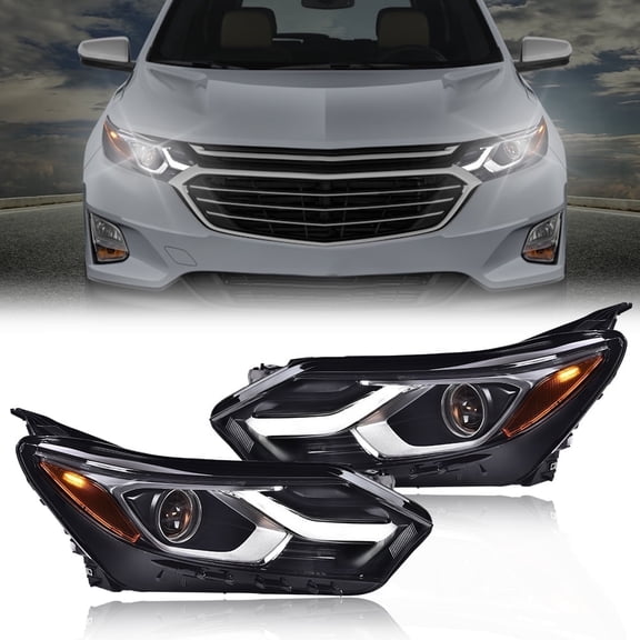 PIT66 Halogen LED DRL Headlights Fit for 2018-2020 Chevy Equinox Headlamps