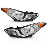 PIT66 Headlamp 1 Pair Headlights Assembly Fit For 2011-2013 Hyundai Elantra Halogen