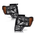 thumbnail image 1 of PIT66 Headlight Fit for 09-14 Ford F150, Left and Right OE Style Pickup Truck Replacement for 2009-2014 Headlamp Assembly Driver & Passenger Clear lens Black Housing Amber Reflector, 1 of 8