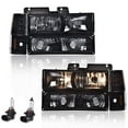 thumbnail image 1 of PIT66 Headlight, Fit for 1994-1999 GMC C1500 K1500 Yukon C1500 C2500 K1500 K2500 Suburban/1994-2000 GMC C2500 C3500 K2500 K3500 Smoky Lens Black Housing Amber Reflector, 1 of 5