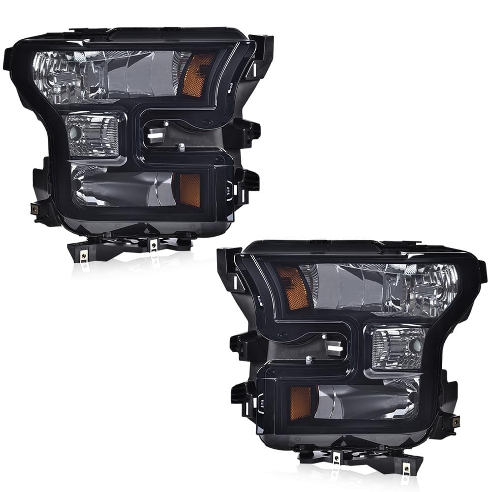 Headlight Headlamp Driver & Passenger Side Clear Lens Chrome Housing Fit for Ford Mustang  2005-2009