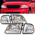 thumbnail image 1 of PIT66 Headlight Headlamp Assembly Clear Corner Chrome Housing Fit for 97-03 Ford F150/04 Ford F150 Heritage/97-02 Ford Expedition, 1 of 10