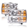 thumbnail image 1 of PIT66 Headlight Lamp Amber Corner Chrome Housing Fit For 07-14 Chevy Silverado LH Side, 1 of 10