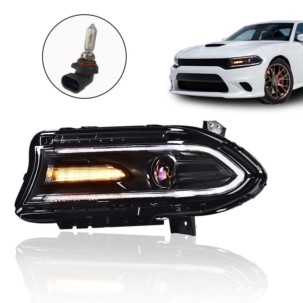 PIT66 Headlight Pair W/O Logo Left Driver Side, Fit for Dodge Charger 2015-2021